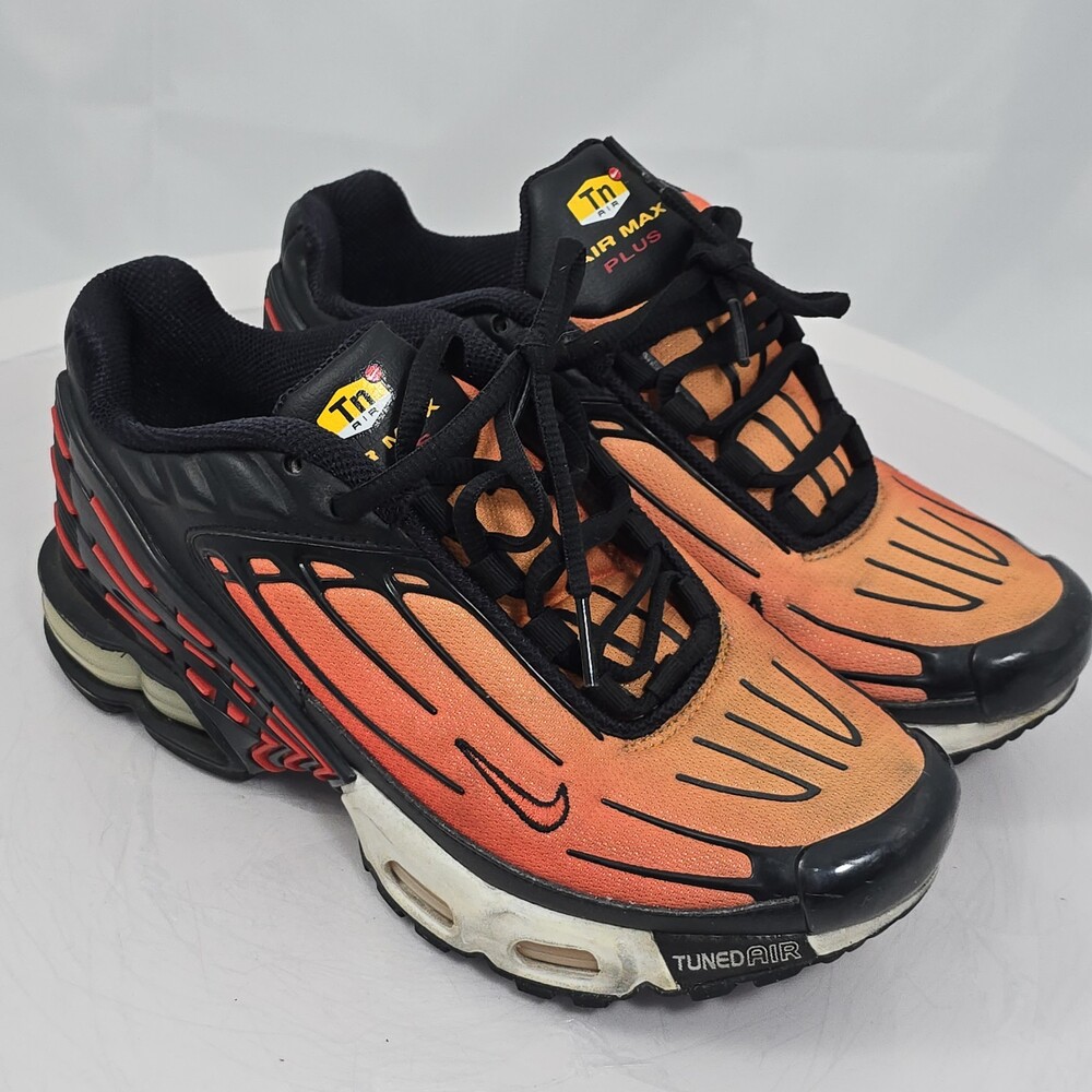 Nike Air Max Plus Youth 5.5 Y Black Orange Tuned Air TN CD6871-003 OG Sneakers